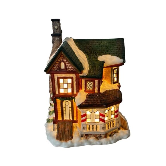 Vtg Holiday Time Dormitory School College Christmas Village House Light-Up 1999 - Picture 1 of 11
